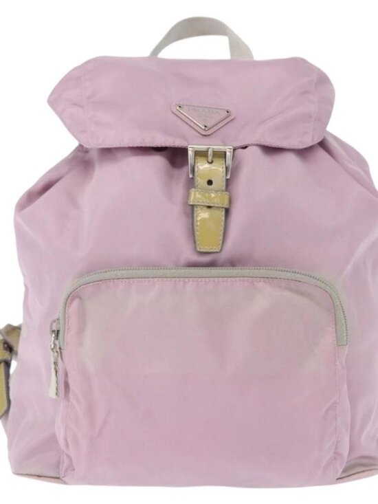 PRADA Backpack Nylon Pink Silver Auth 155946 main image 16